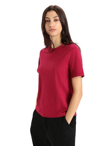 T Shirts Icebreaker MerinoFine™ Corta Sleeve Femme Rose | FR 1612HAPK